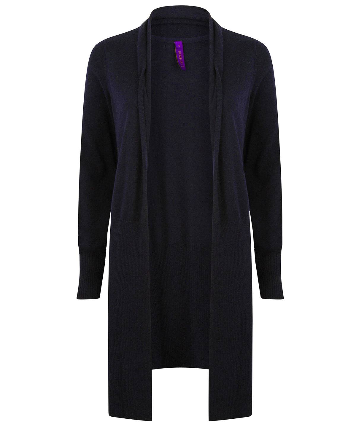 Navy - Women's longline open cardigan