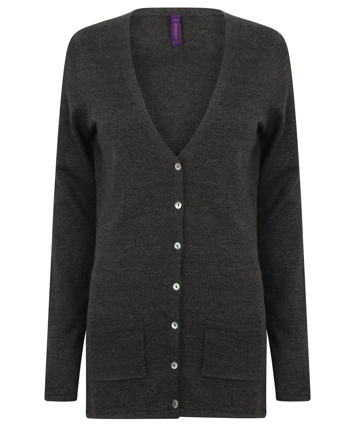 Grey Marl - Women's v-button cardigan