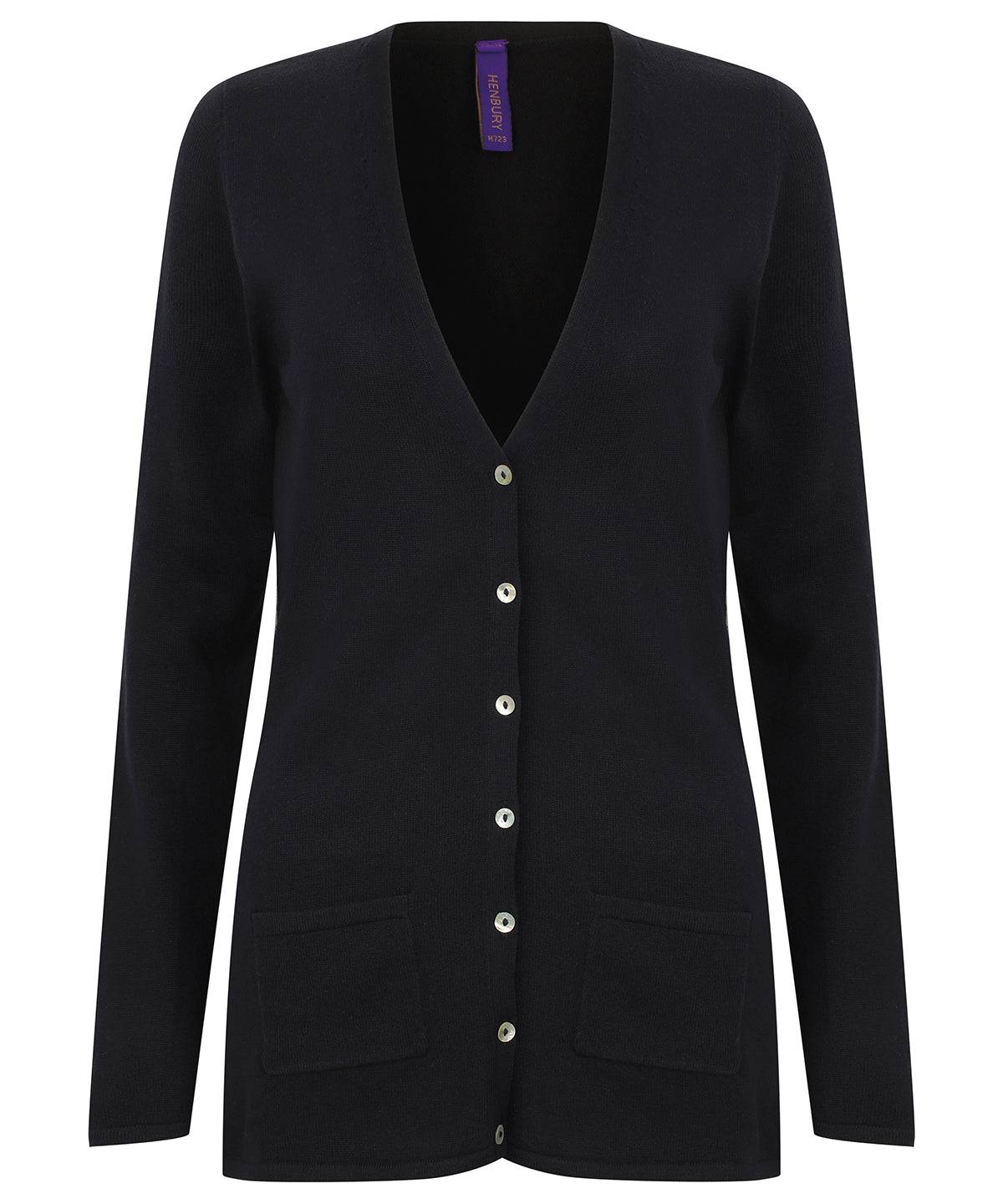 Navy - Women's v-button cardigan