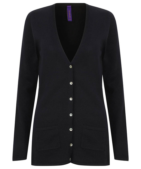 Navy - Women's v-button cardigan