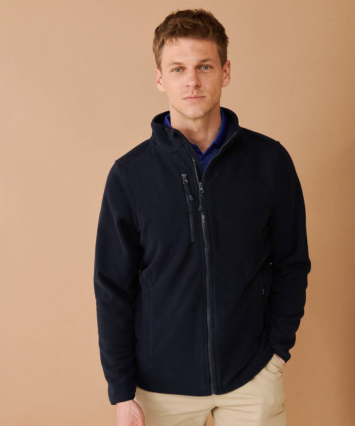 Navy - Recycled polyester microfleece jacket