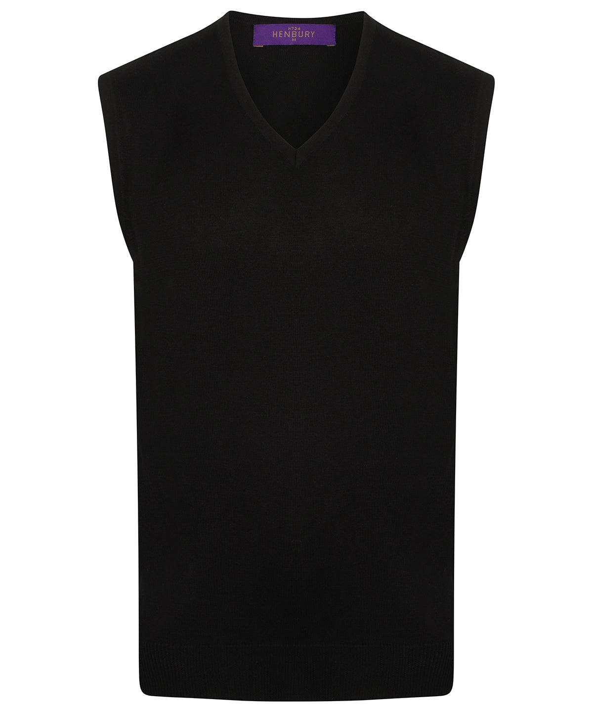 Navy - Sleeveless v-neck jumper