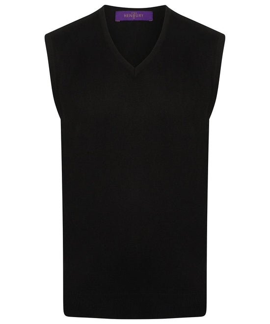 Navy - Sleeveless v-neck jumper