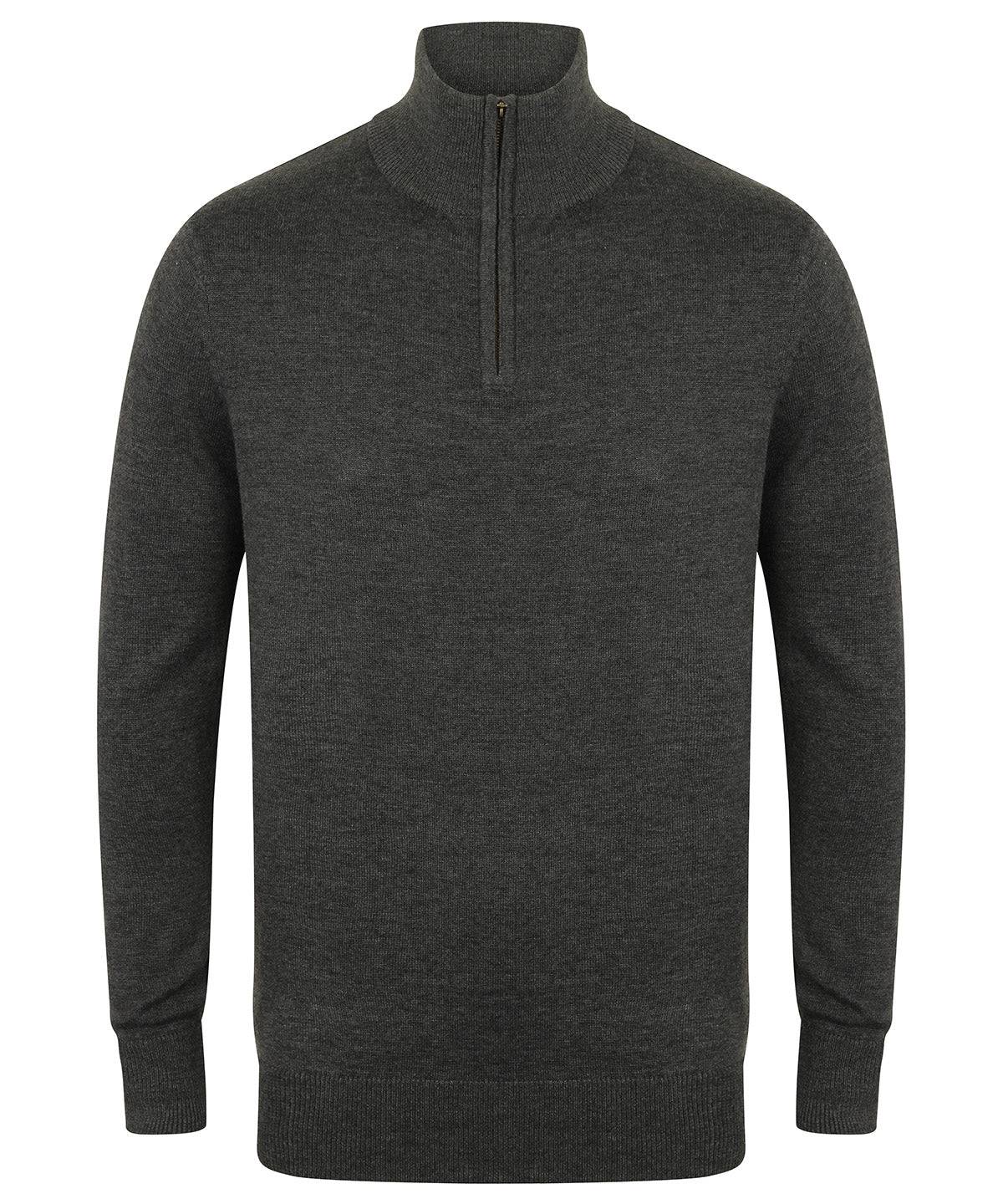 Grey Marl - ¼ zip jumper