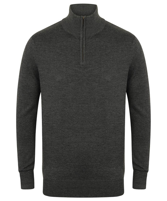 Grey Marl - ¼ zip jumper