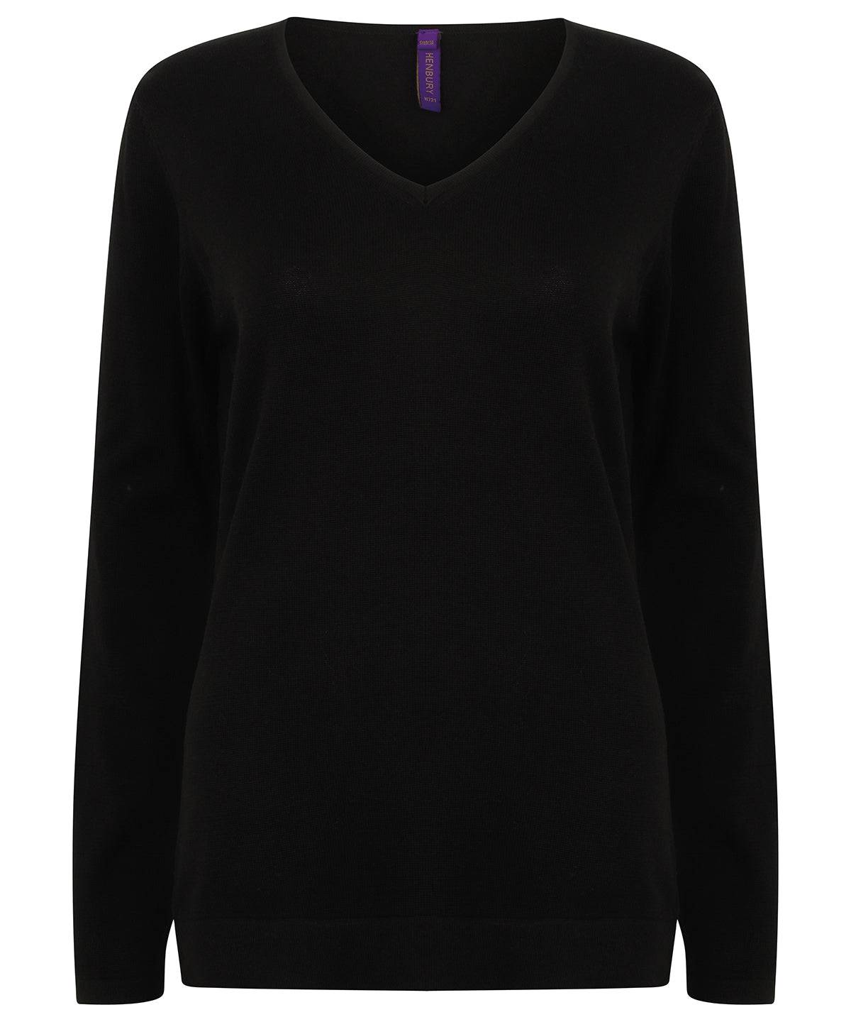 Black - Women's 12 gauge v-neck jumper