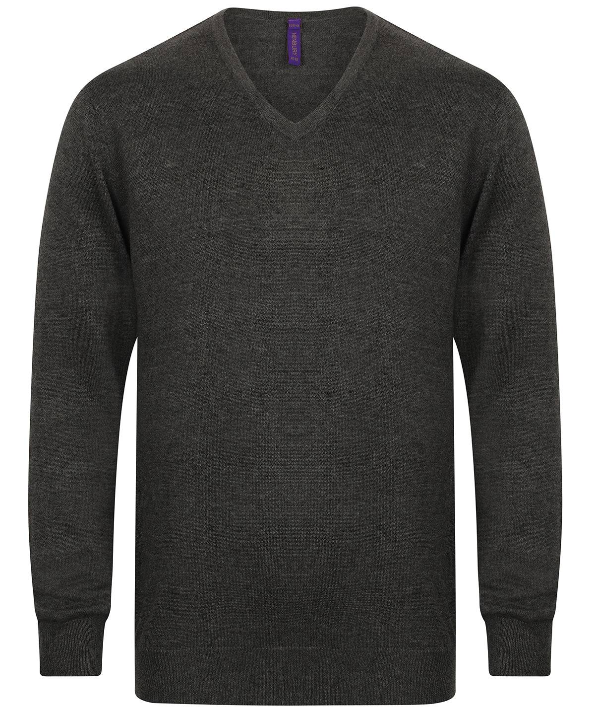 Grey Marl - 12 gauge v-neck jumper