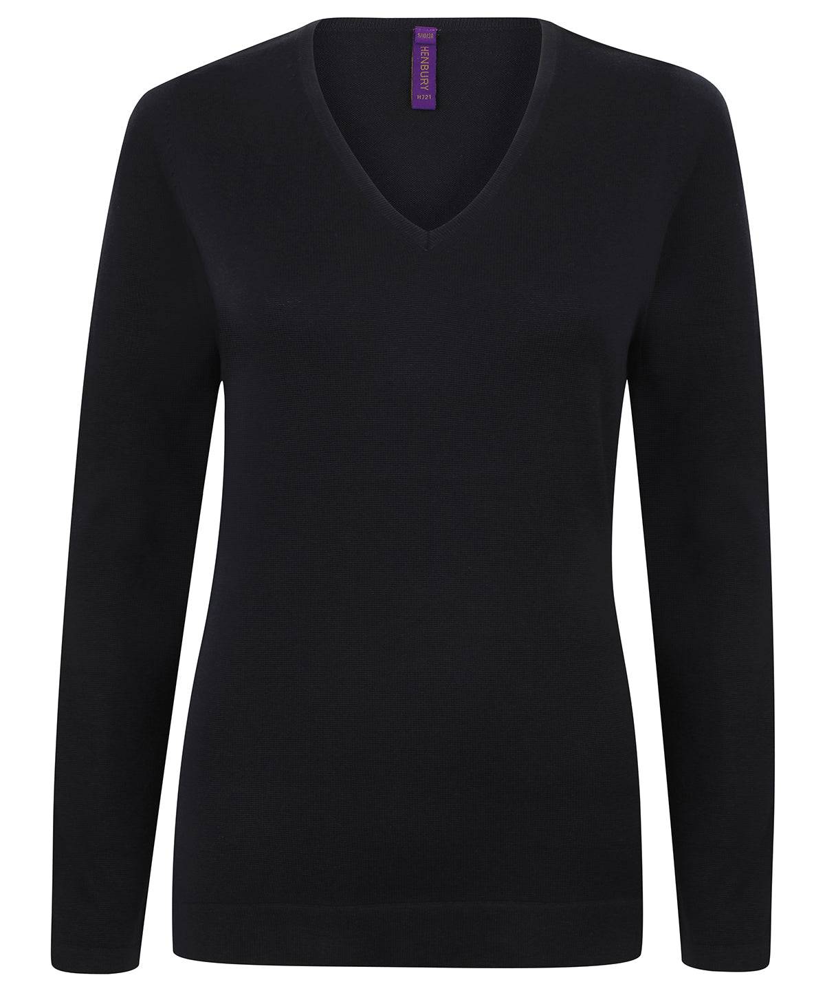 Navy - Women's 12 gauge v-neck jumper