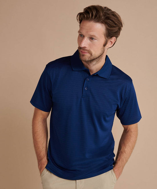 Black - Cooltouch® textured stripe polo