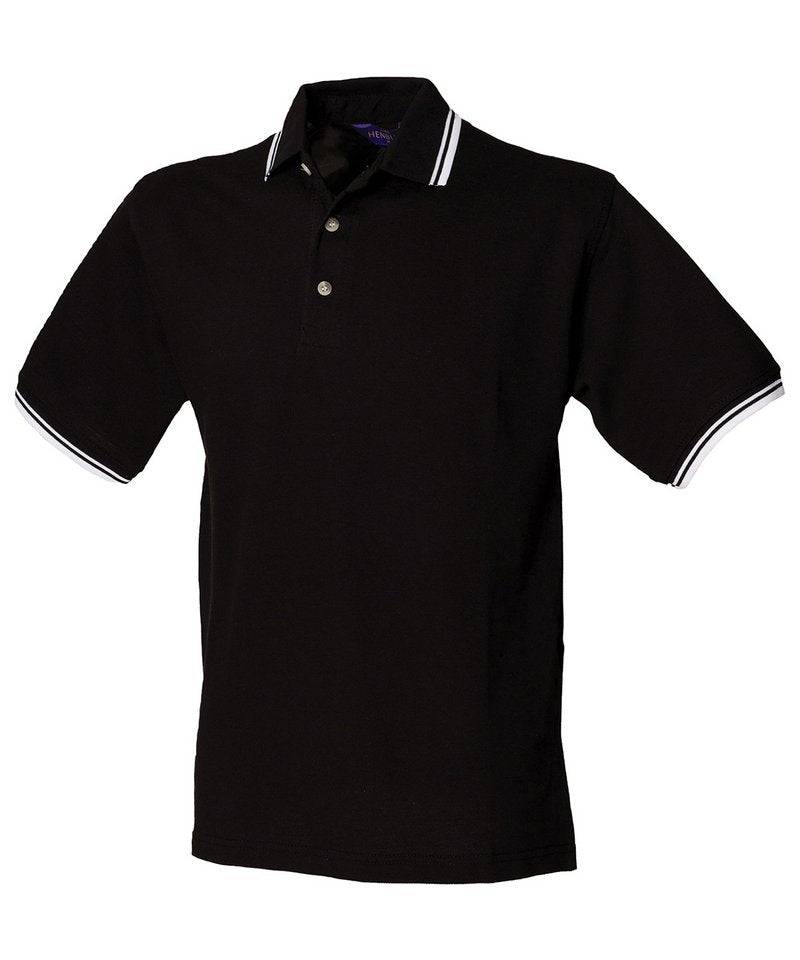 Black White tipping - Double tipped collar and cuff polo shirt