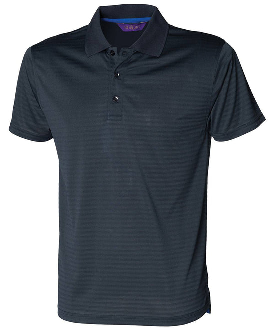 Bright Navy - Cooltouch® textured stripe polo