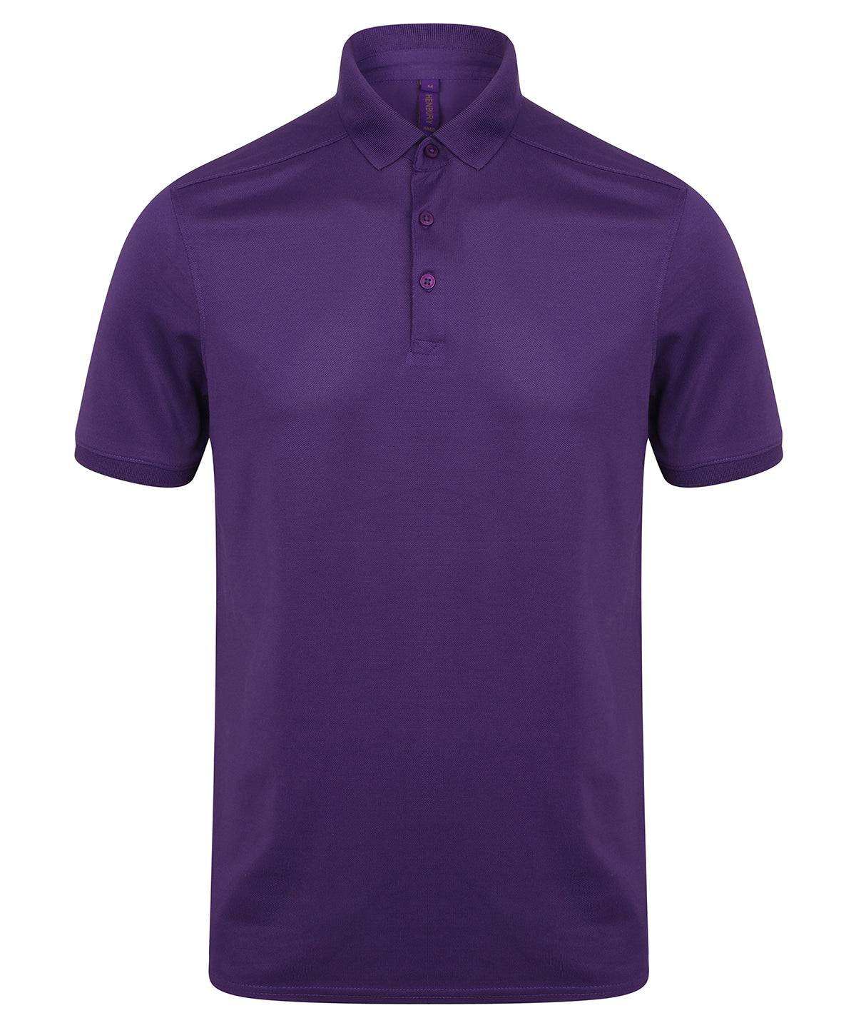 Bright Purple - Stretch polo shirt with wicking finish (slim fit)