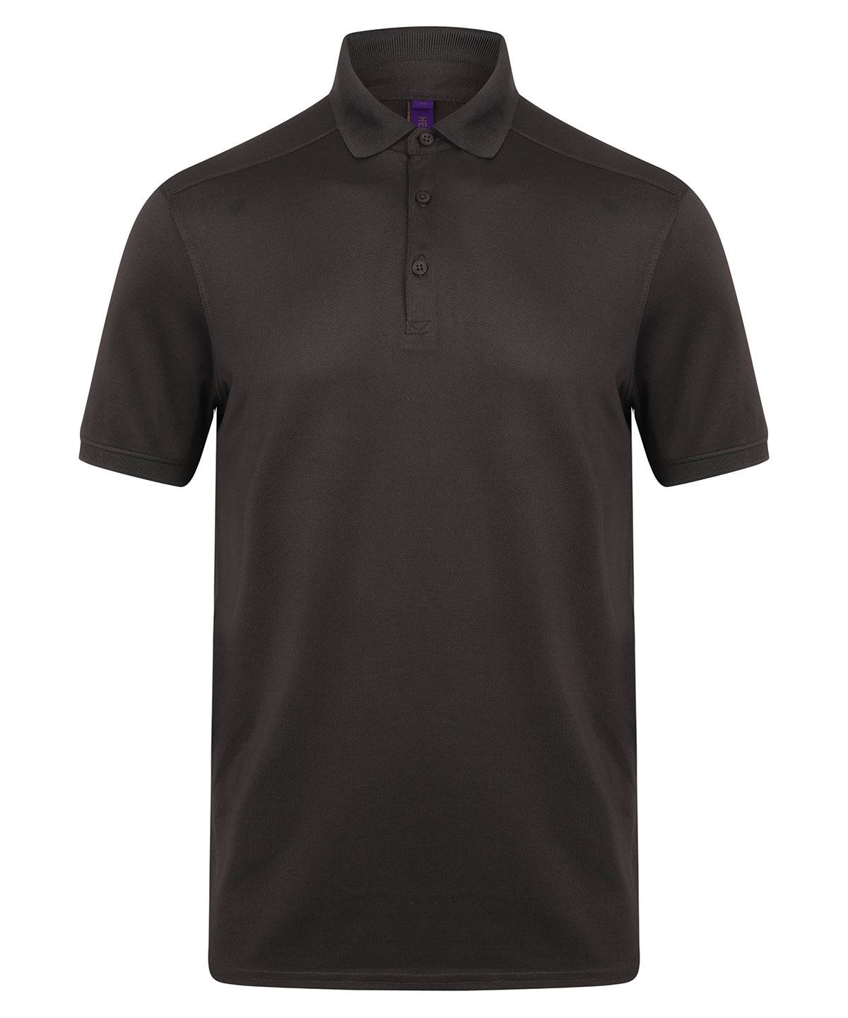 Dark Grey - Stretch polo shirt with wicking finish (slim fit)