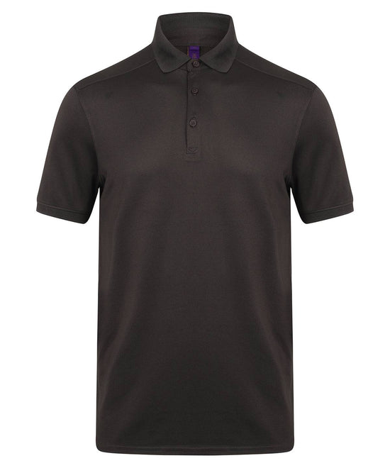 Dark Grey - Stretch polo shirt with wicking finish (slim fit)