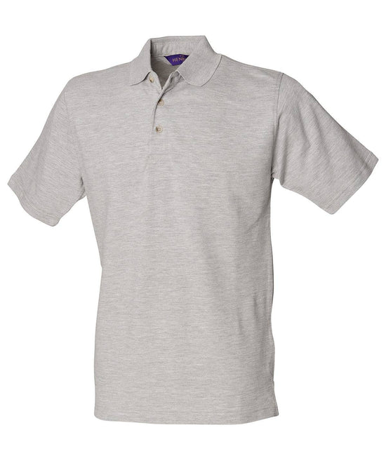 Heather Grey* - Classic cotton piqué polo with stand-up collar