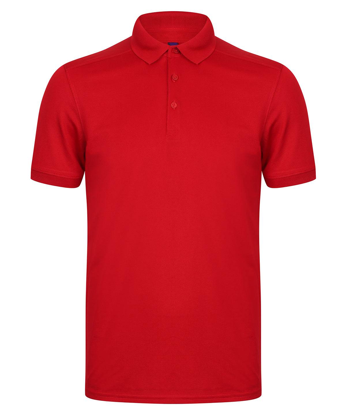 Red - Stretch polo shirt with wicking finish (slim fit)