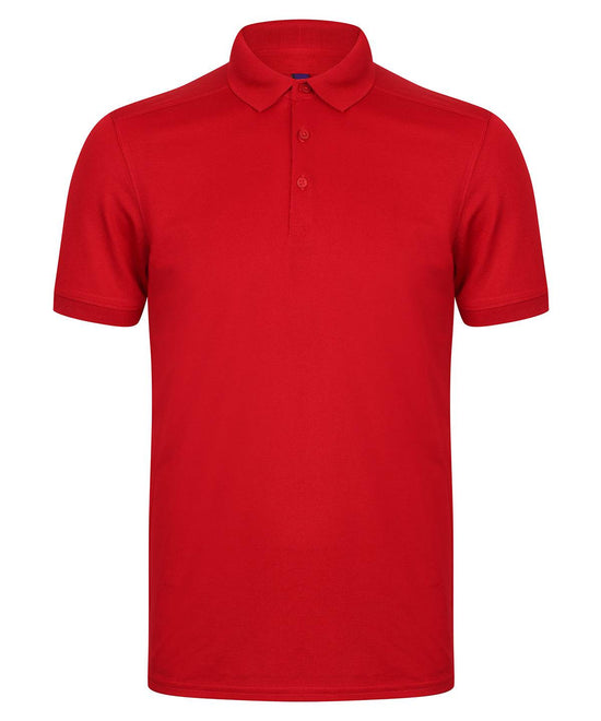 Red - Stretch polo shirt with wicking finish (slim fit)