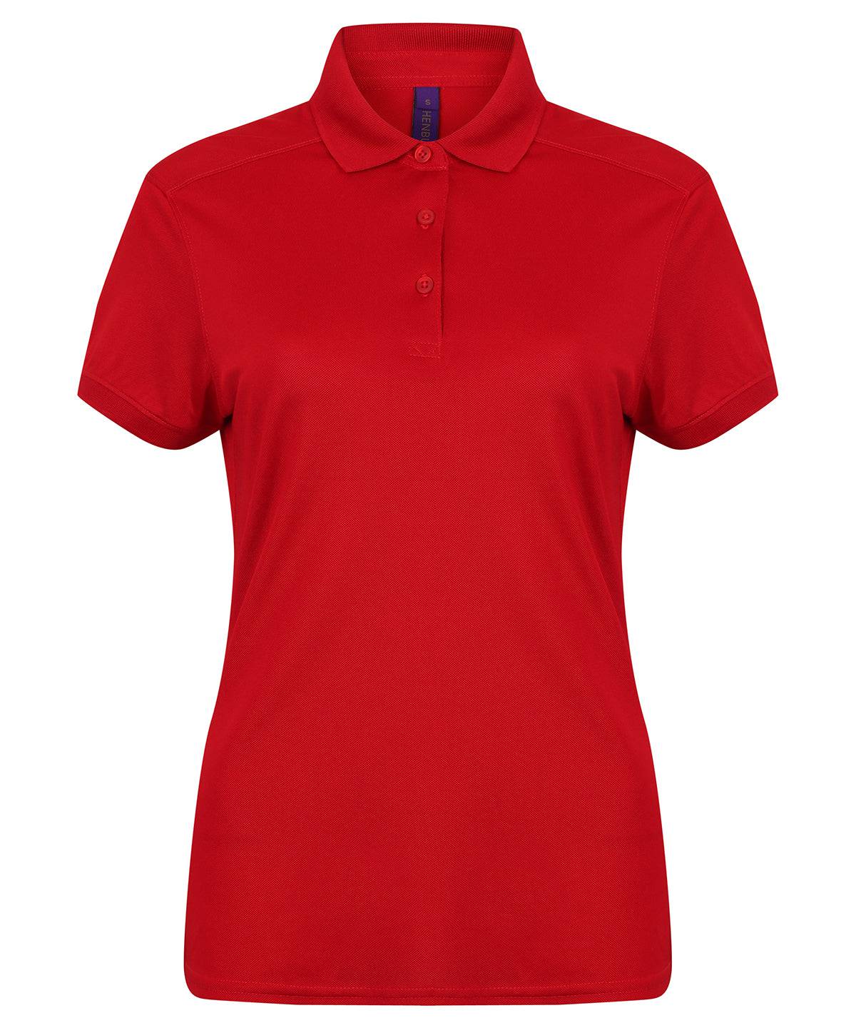 Red - Women's stretch polo shirt with wicking finish (slim fit)