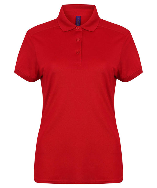 Red - Women's stretch polo shirt with wicking finish (slim fit)