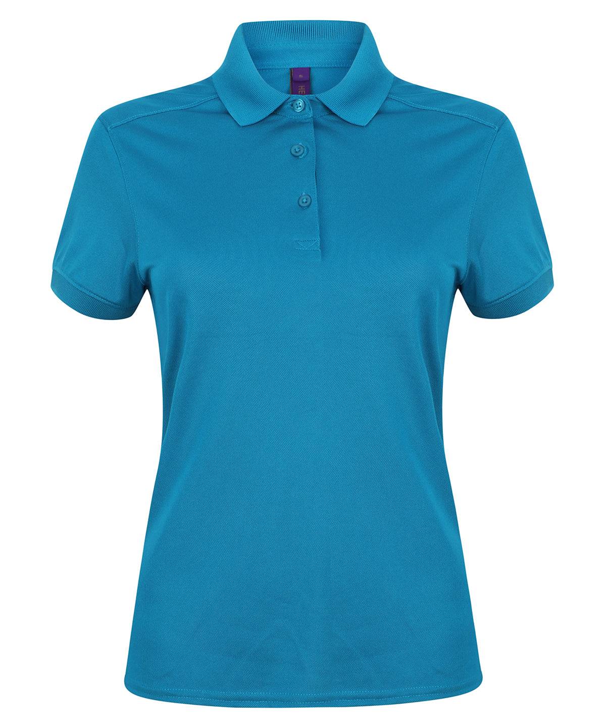 Sapphire Blue - Women's stretch polo shirt with wicking finish (slim fit)