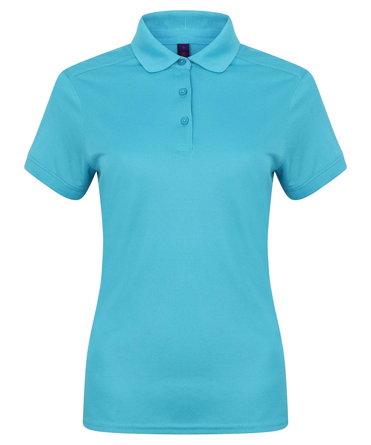 Turquoise - Women's stretch polo shirt with wicking finish (slim fit)