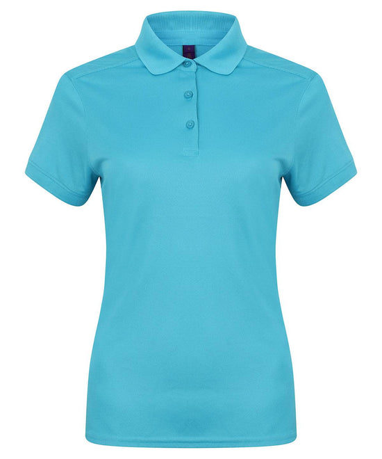 Turquoise - Women's stretch polo shirt with wicking finish (slim fit)