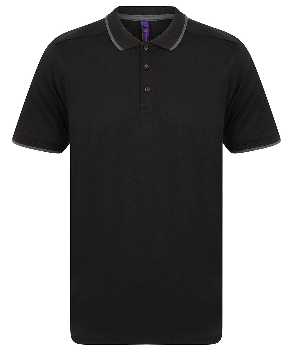 Black/Charcoal - HiCool® tipped polo shirt