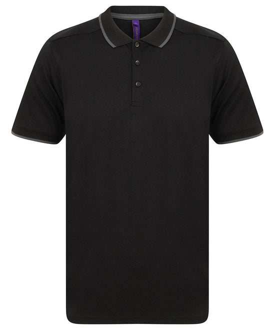 Black/Charcoal - HiCool® tipped polo shirt