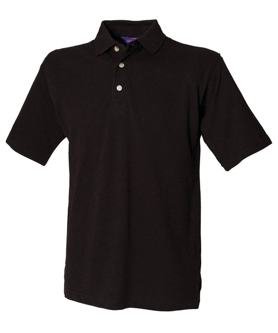 Black*† - Classic cotton piqué polo with stand-up collar