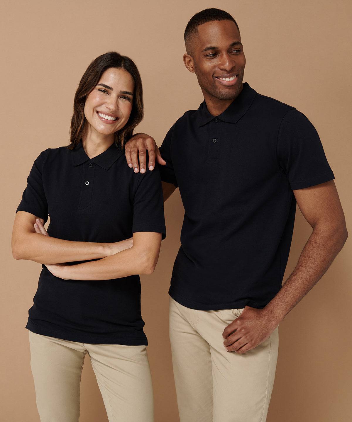 Black - Stretch piqué polo shirt