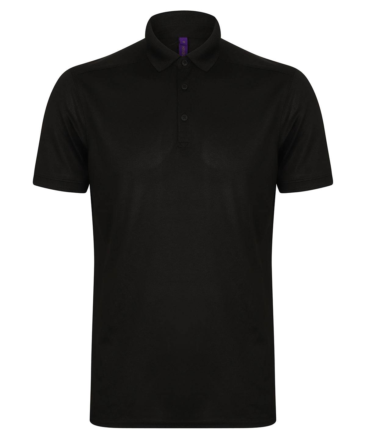 Black* - Stretch polo shirt with wicking finish (slim fit)