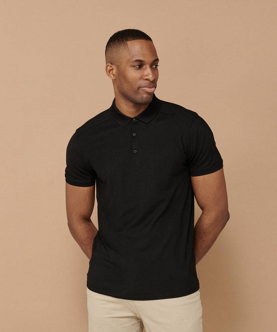 Black* - Stretch polo shirt with wicking finish (slim fit)