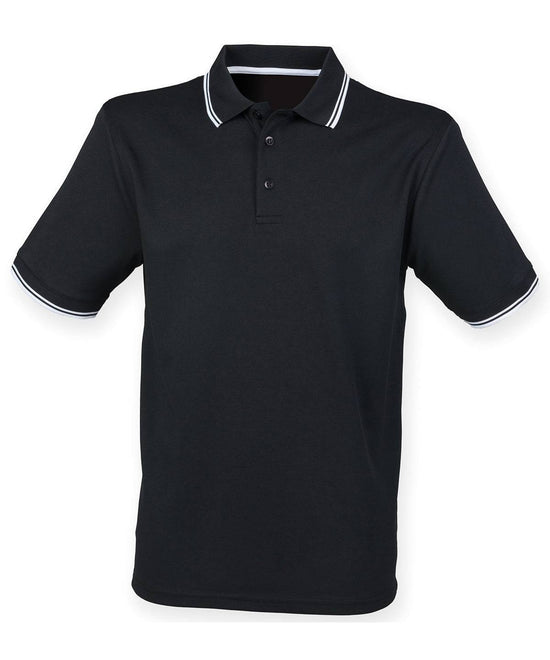 Black/White - Double tipped Coolplus® polo shirt