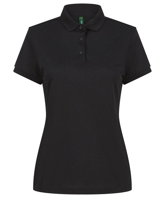 Black - Women’s recycled polyester polo shirt