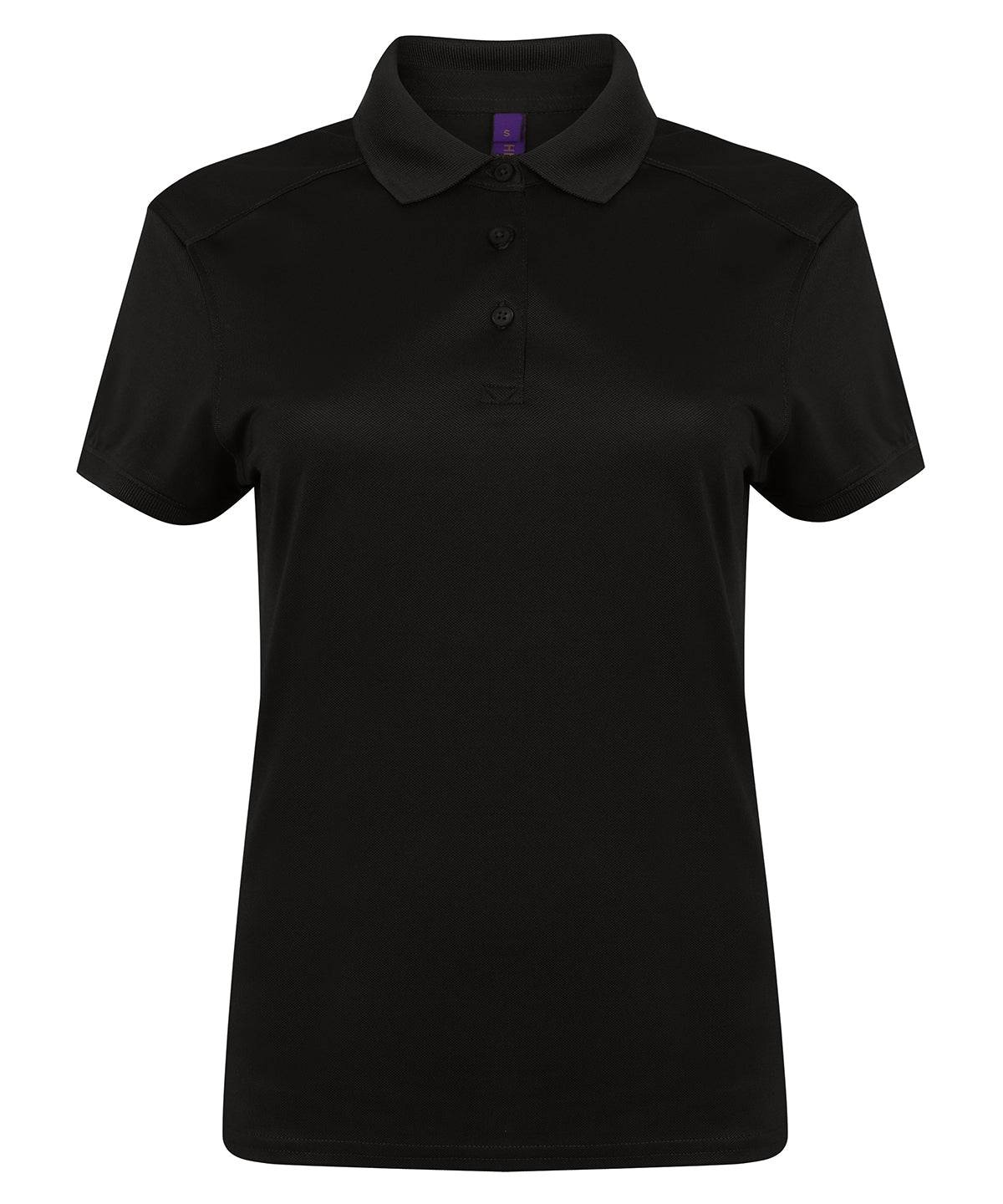 Black* - Women's stretch polo shirt with wicking finish (slim fit)