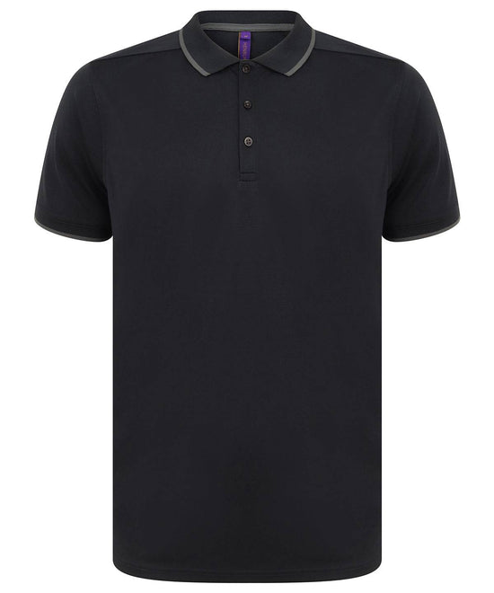 Navy/Charcoal - HiCool® tipped polo shirt