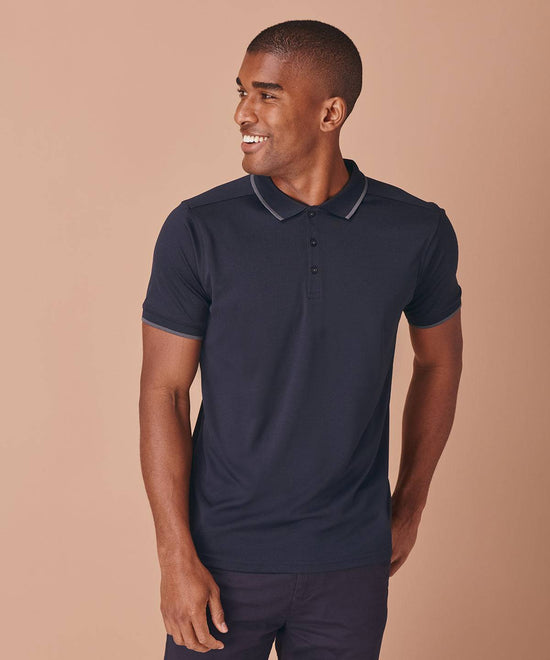 Navy/Charcoal - HiCool® tipped polo shirt