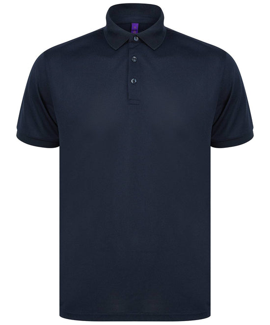 Navy - Recycled polyester polo shirt