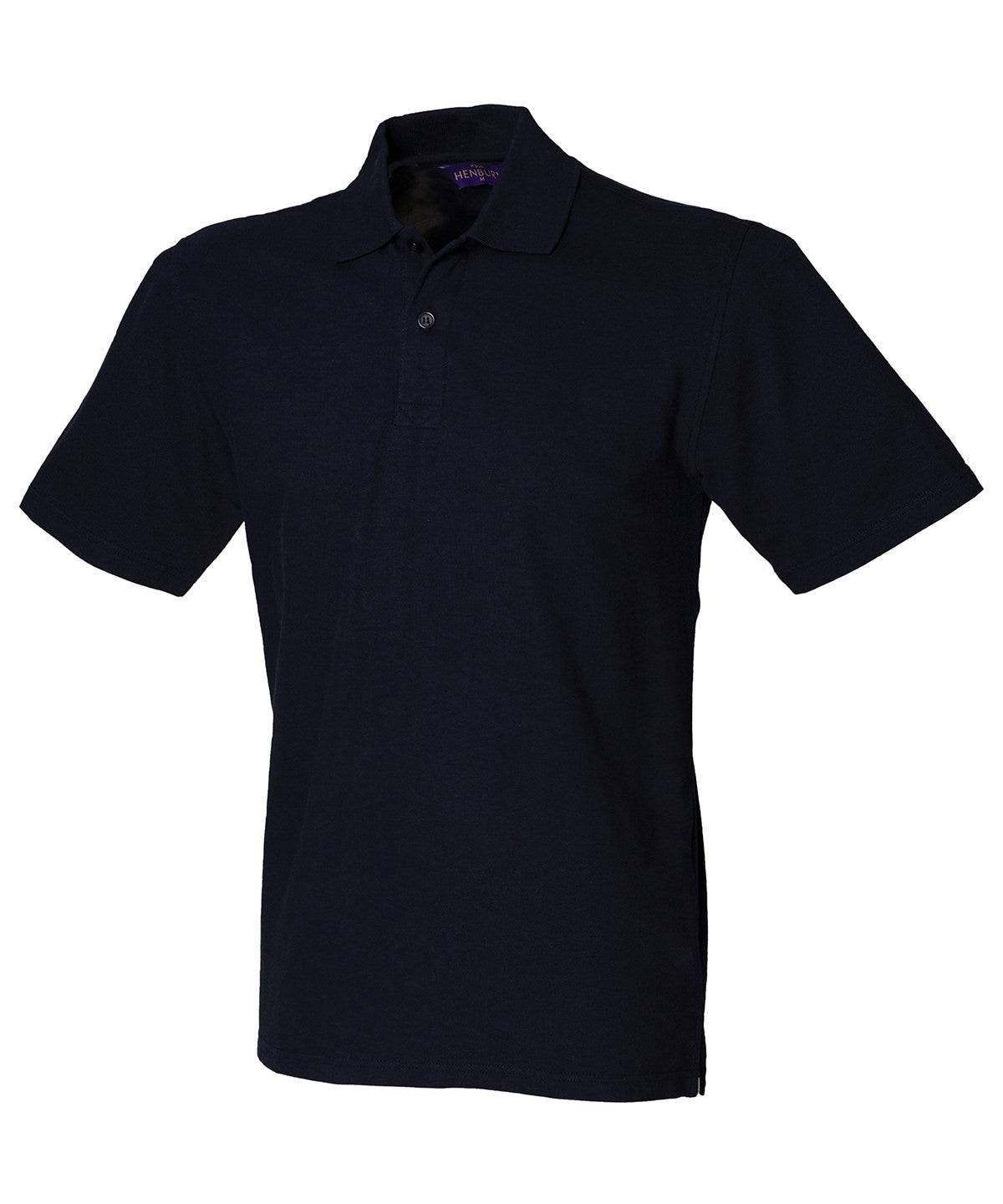 Navy - Stretch piqué polo shirt