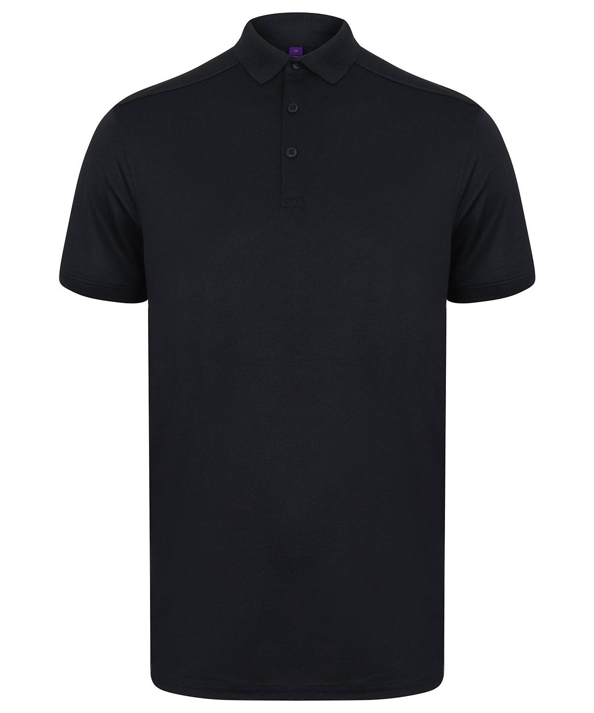 Navy* - Stretch polo shirt with wicking finish (slim fit)