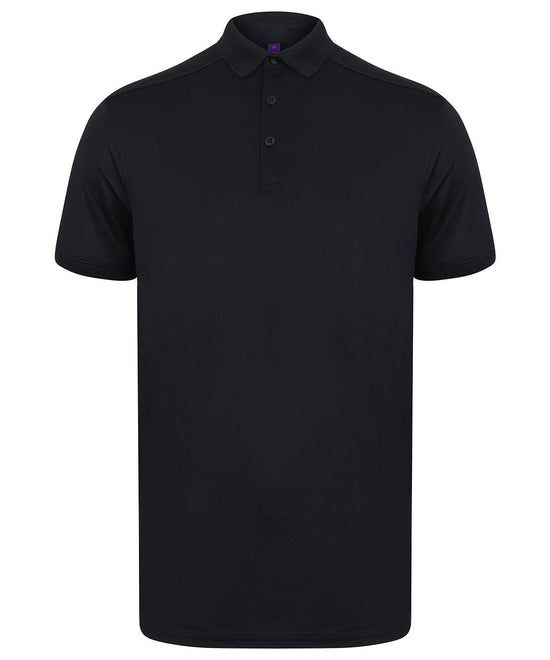 Navy* - Stretch polo shirt with wicking finish (slim fit)