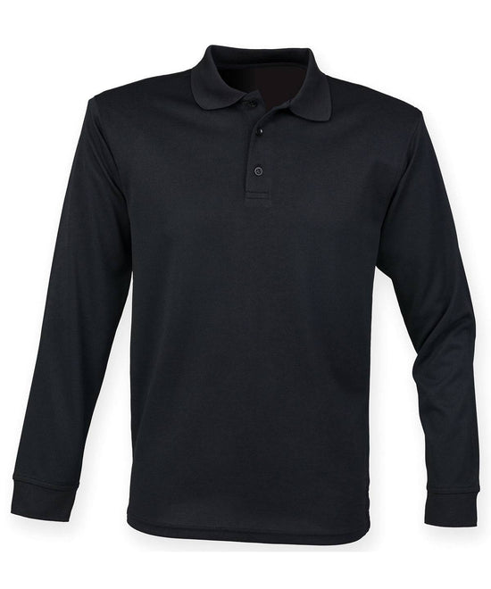 Black*† - Long sleeve Coolplus® polo shirt