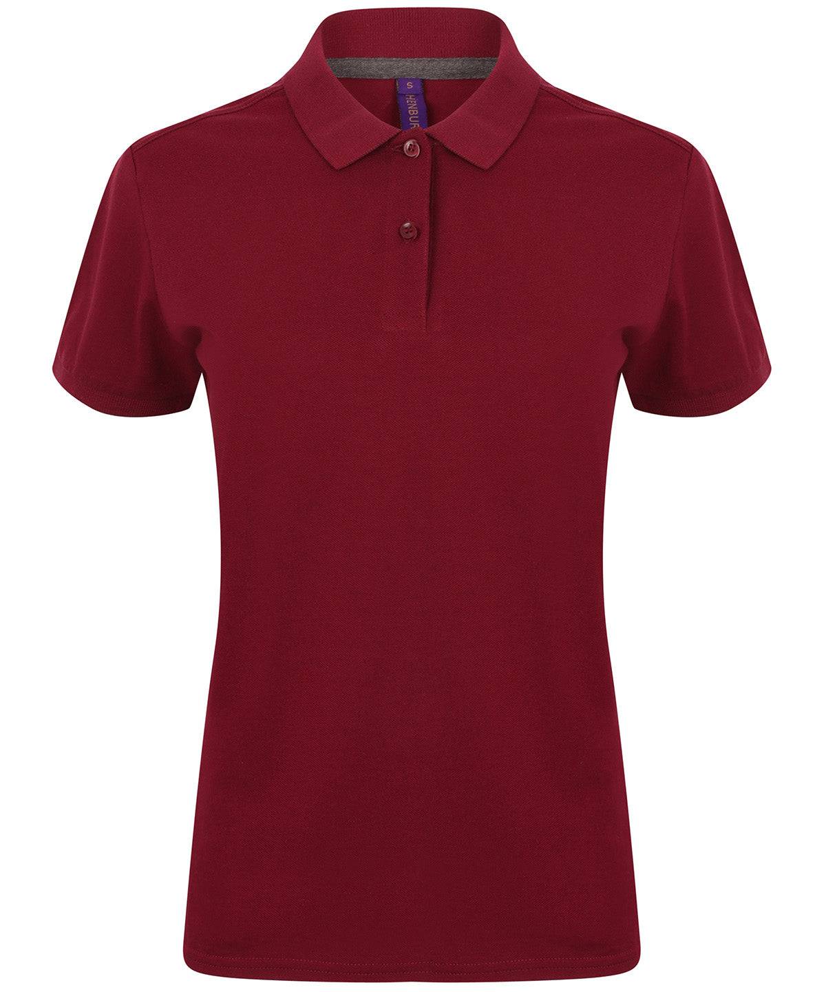 Burgundy - Women's micro-fine piqué polo shirt