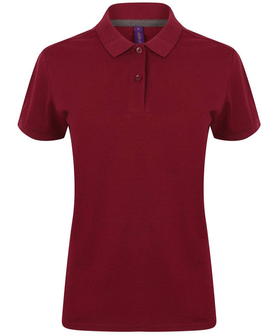 Burgundy - Women's micro-fine piqué polo shirt