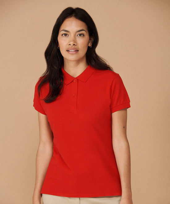 Classic Red - Women's micro-fine piqué polo shirt