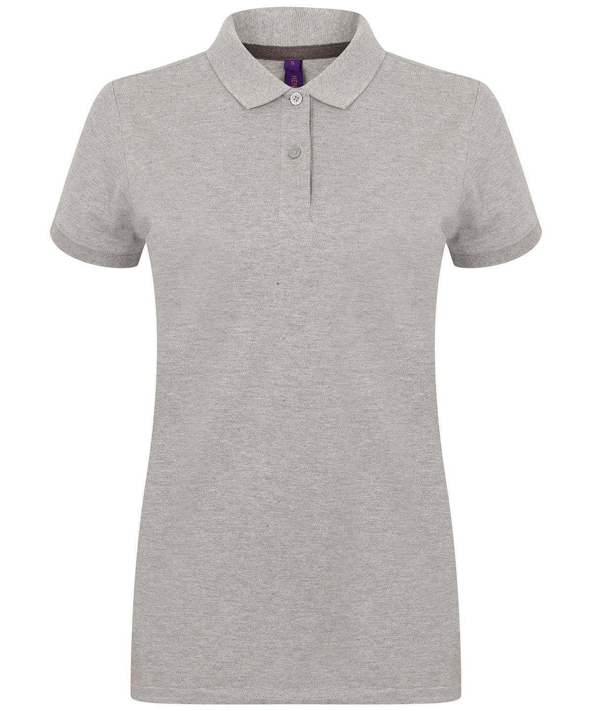 Heather Grey - Women's micro-fine piqué polo shirt