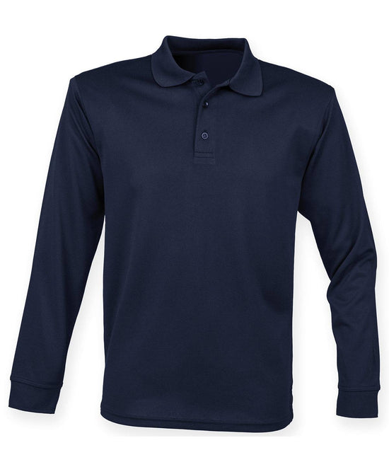 Navy* - Long sleeve Coolplus® polo shirt