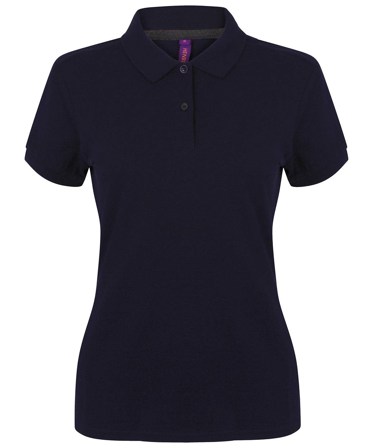 Navy - Women's micro-fine piqué polo shirt