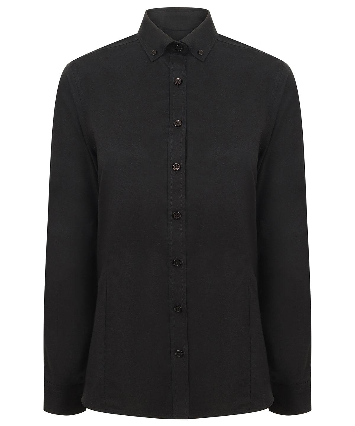 Schwarz - Modernes Langarm-Oxford-Hemd für Damen
