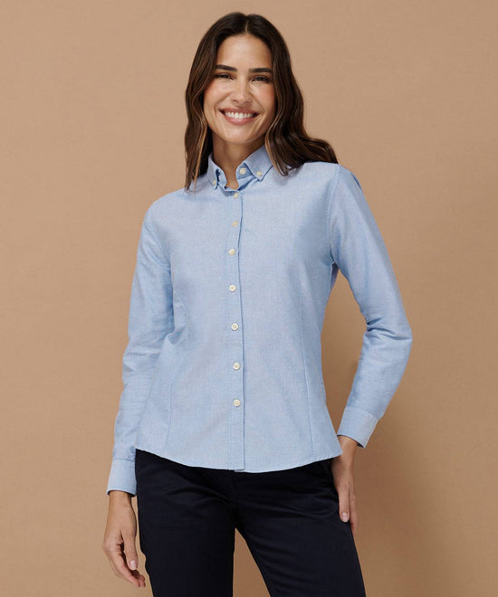 Charger l&amp;#39;image dans la galerie, Noir - Chemise Oxford à manches longues moderne pour femme

